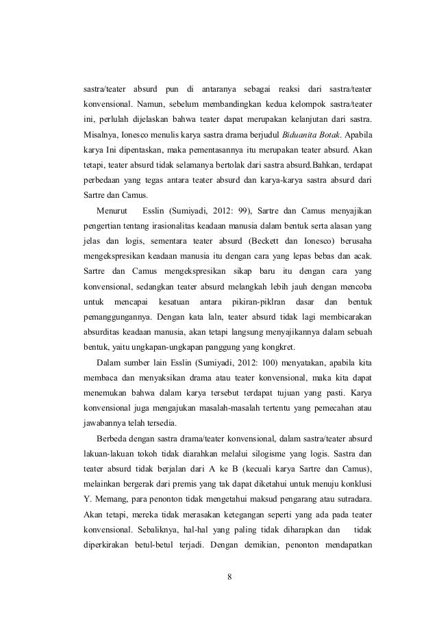 KAJIAN DRAMA ABSURD & REALIS DENGAN MODEL PENGKAJIAN SOSIOLOGI SASTRA