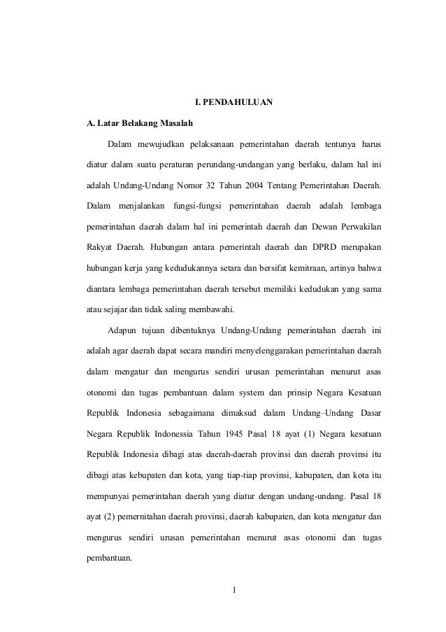 Makalah Fungsi Pengawasan Dprd Terhadap Pelaksanaan Peraturan Daerah