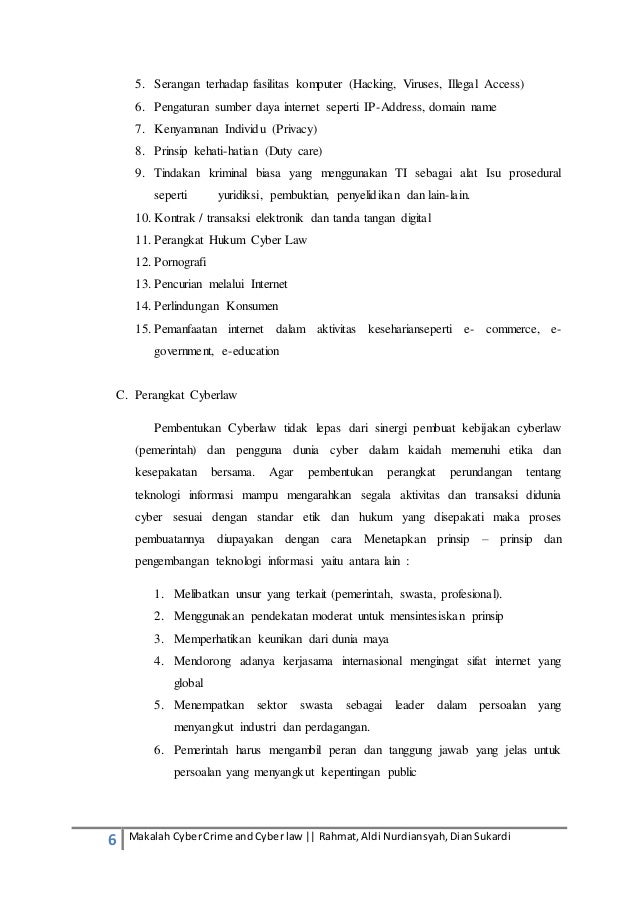 Makalah Cyber Law Cyber Crime