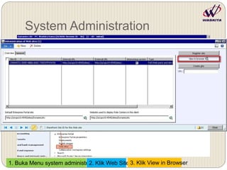 System Administration
1. Buka Menu system administration2. Klik Web Sites3. Klik View in Browser
 