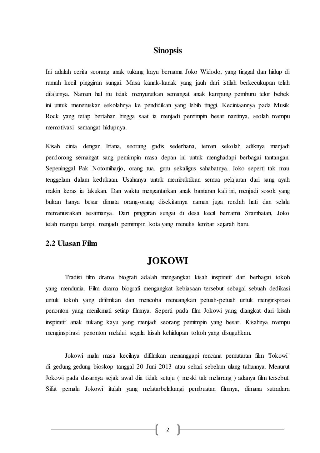TEKS ULASAN FILM JOKOWI
