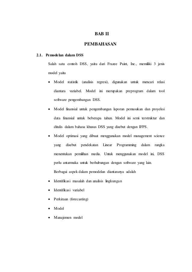 Makalah Sistem Pendukung Keputusan