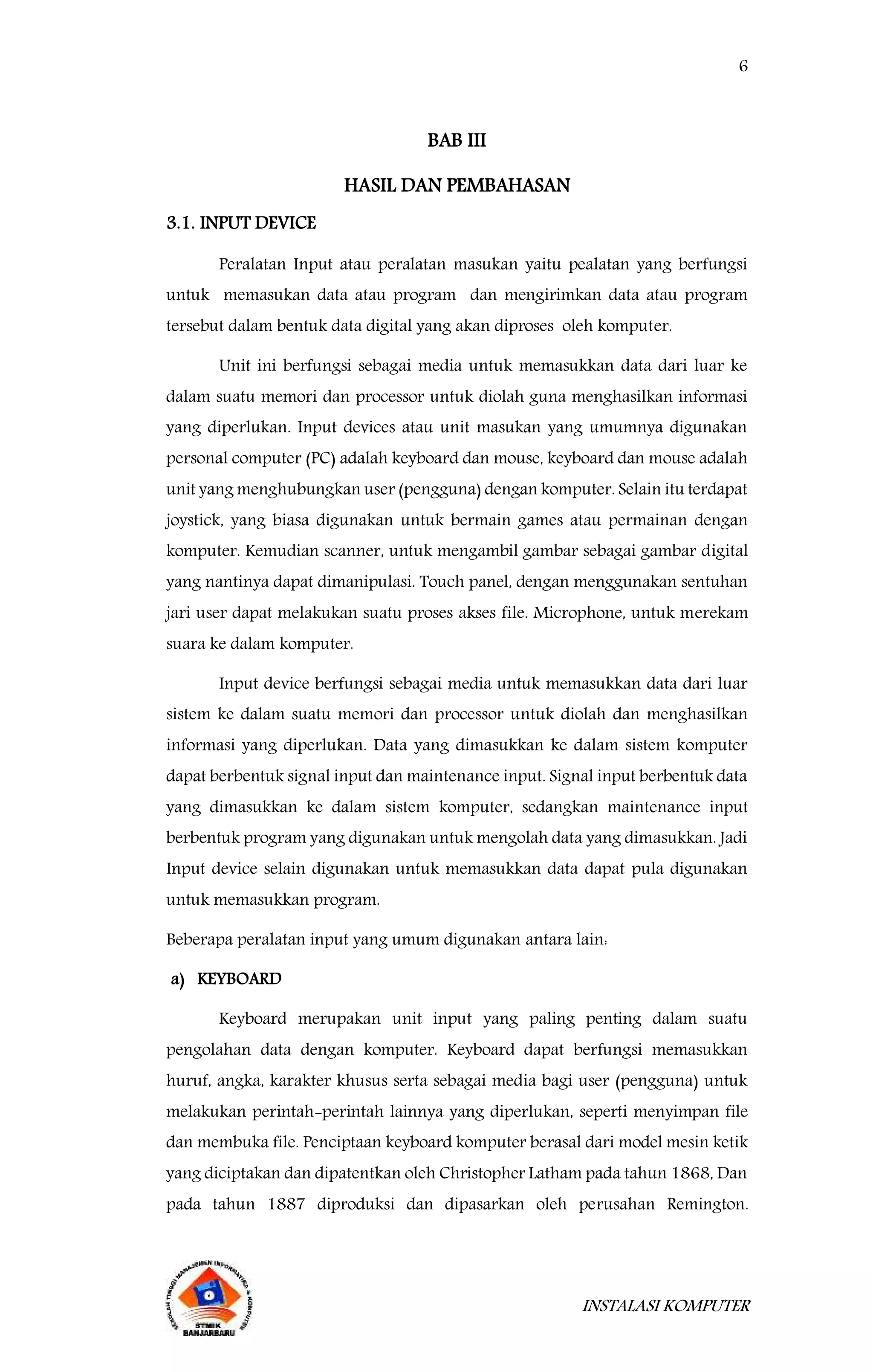 Makalah input dan output device | PDF