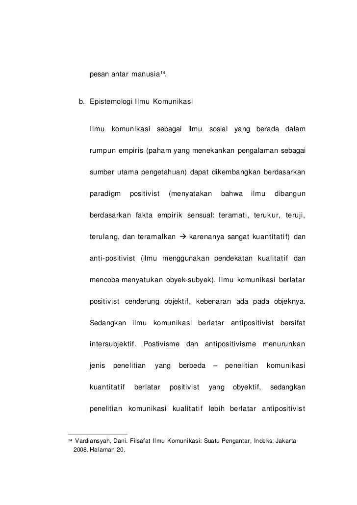 Makalah Filsafat Komunikasi Komunikasi Sebagai Ilmu Pengetahuan