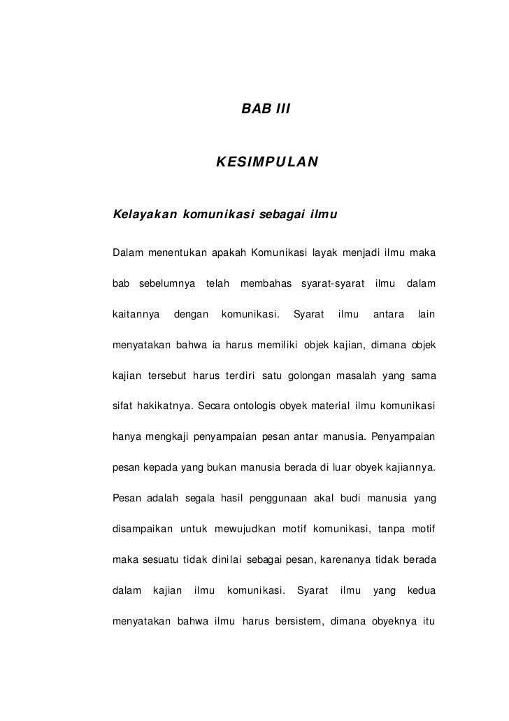 Makalah Filsafat Komunikasi Komunikasi Sebagai Ilmu Pengetahuan