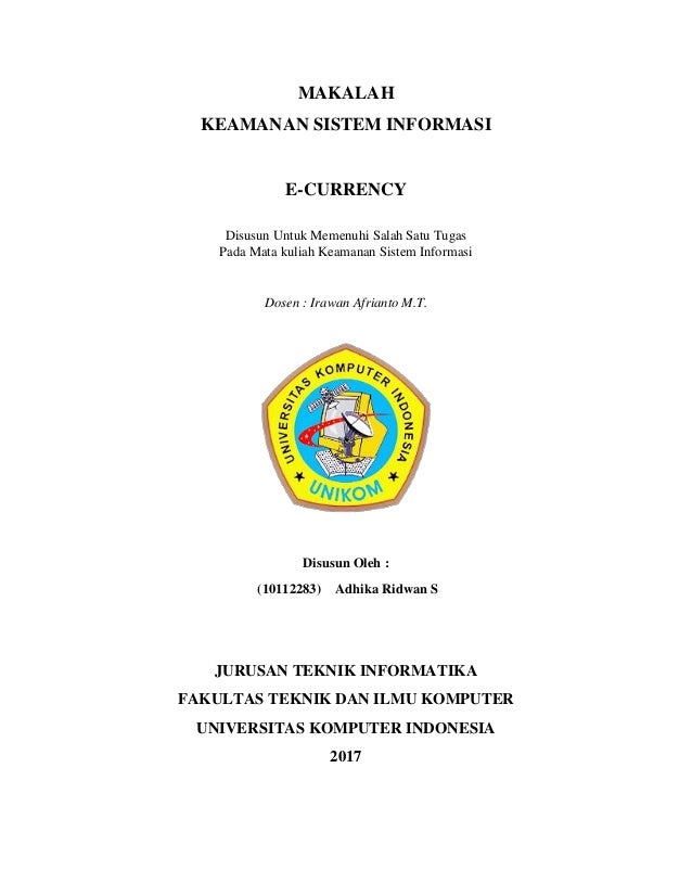 Makalah Keamanan Sistem Informasi E Currency