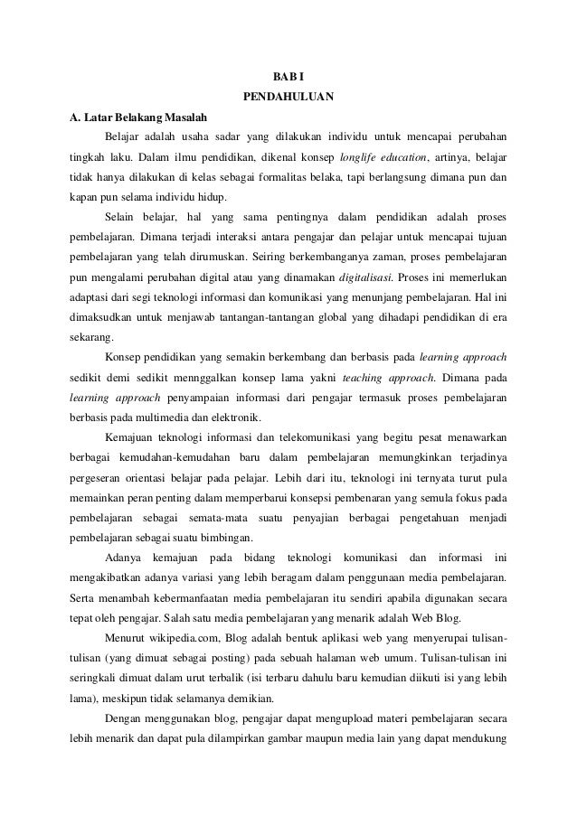 Makalah Blog Dalam Pendidikan