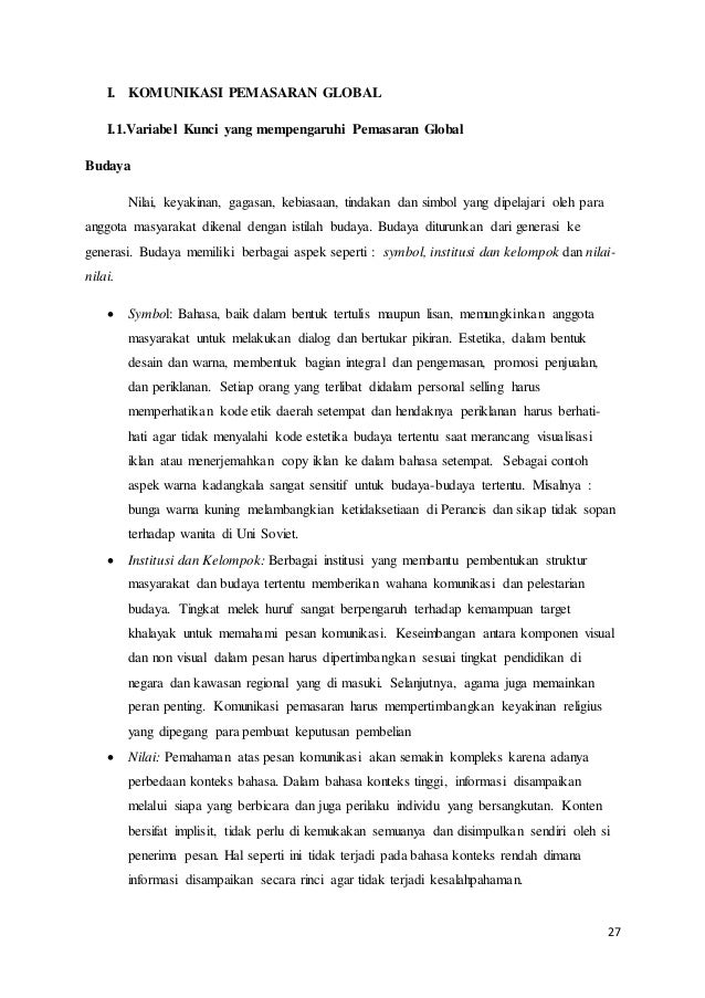 Makalah Pemasaran Internasional