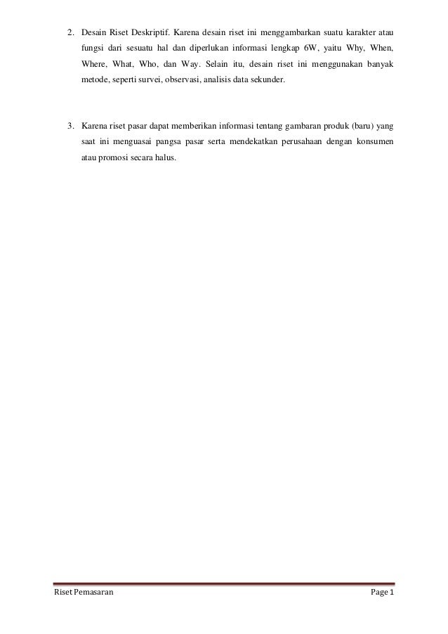 Makalah Riset Pasar Dan Pemasaran