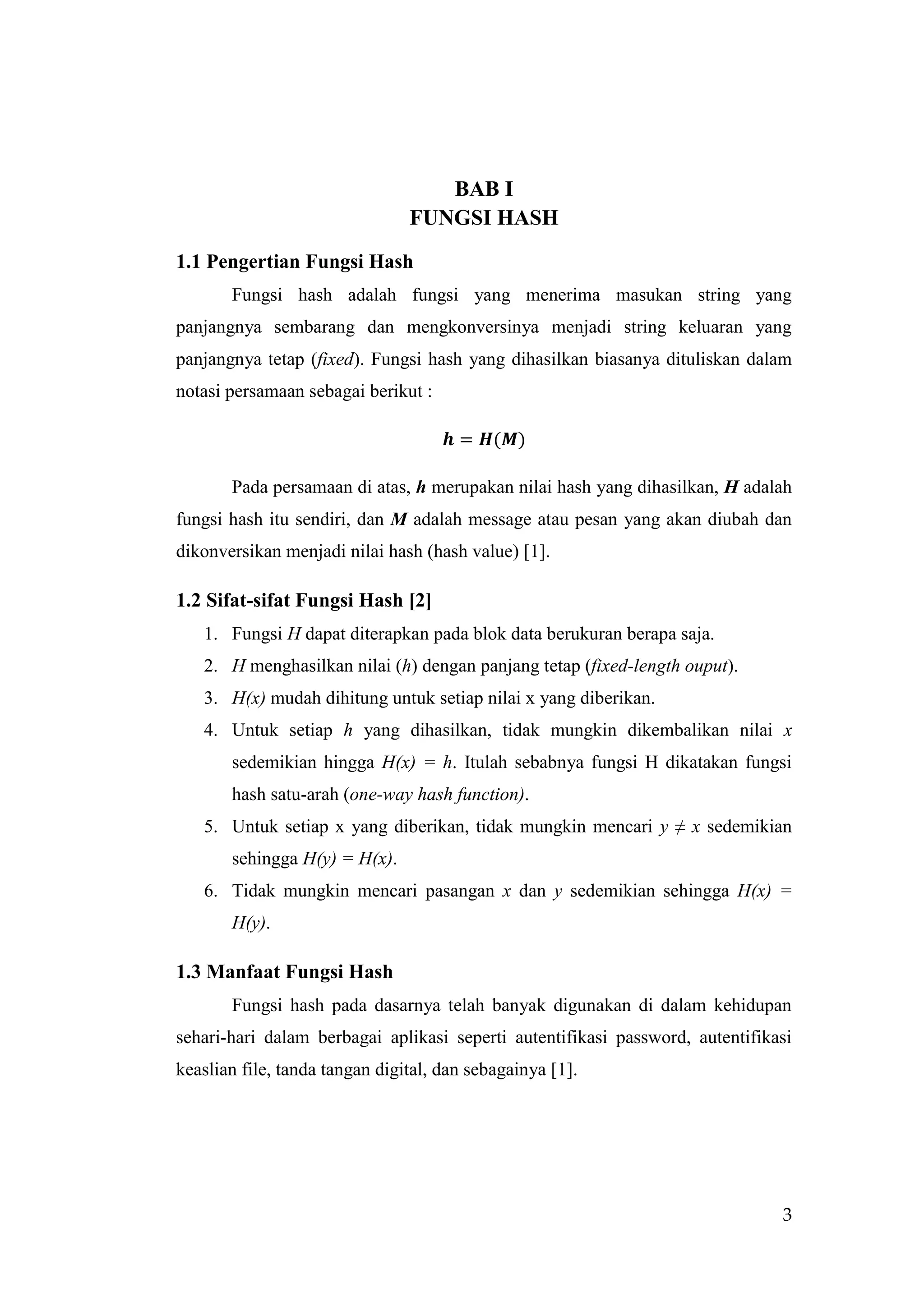 Fungsi Hash & Algoritma SHA-256 | PDF