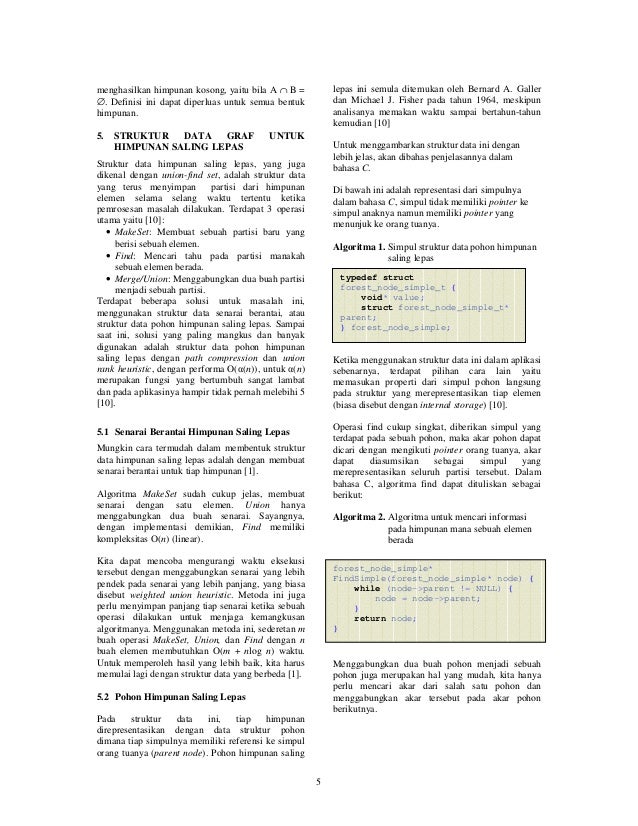 Penerapan Graf untuk Struktur Data Himpunan Saling Lepas