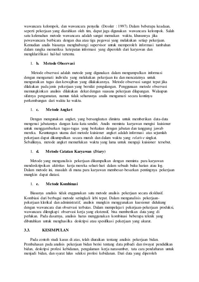 Makalah 1 Analisis Pekerjaan