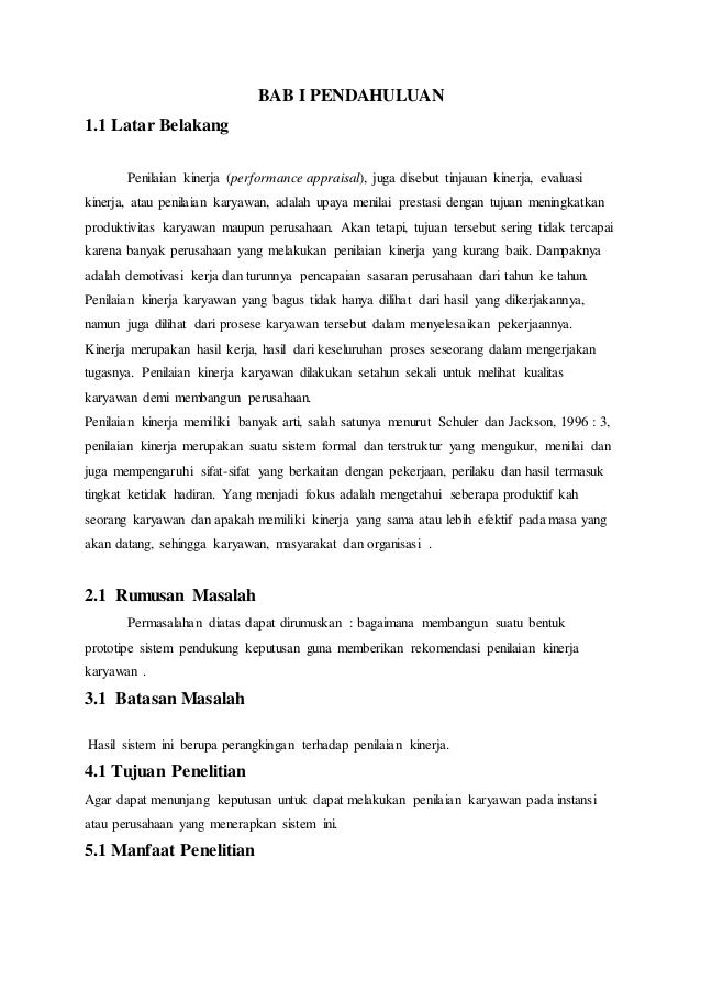 Makalah Evaluasi Kinerja Makalah Evaluasi Kinerja