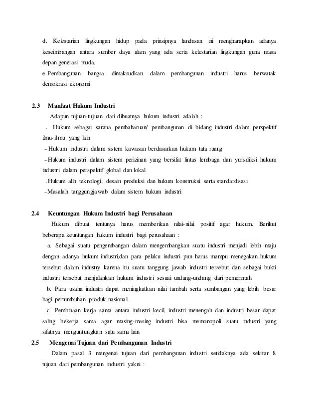 Makalah Tentang Hukum Industri Di Indonesia