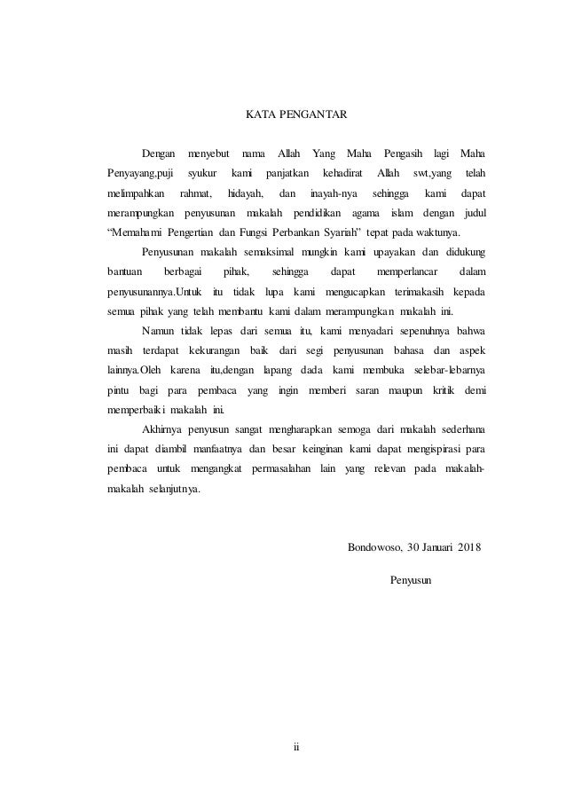 Kata Pengantar Makalah Humaniora