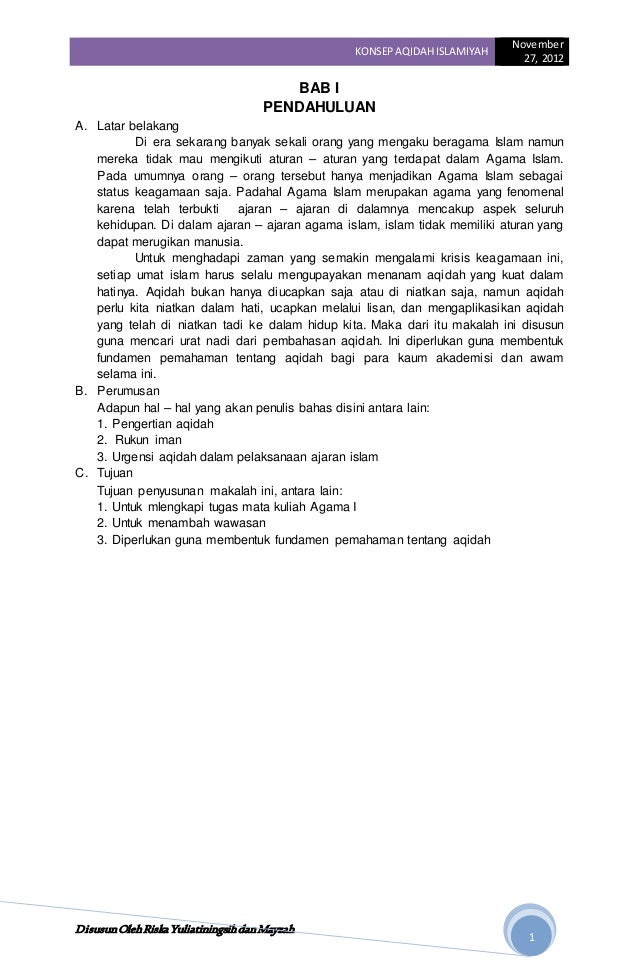 ❤ Contoh jurnal akidah islam pdf