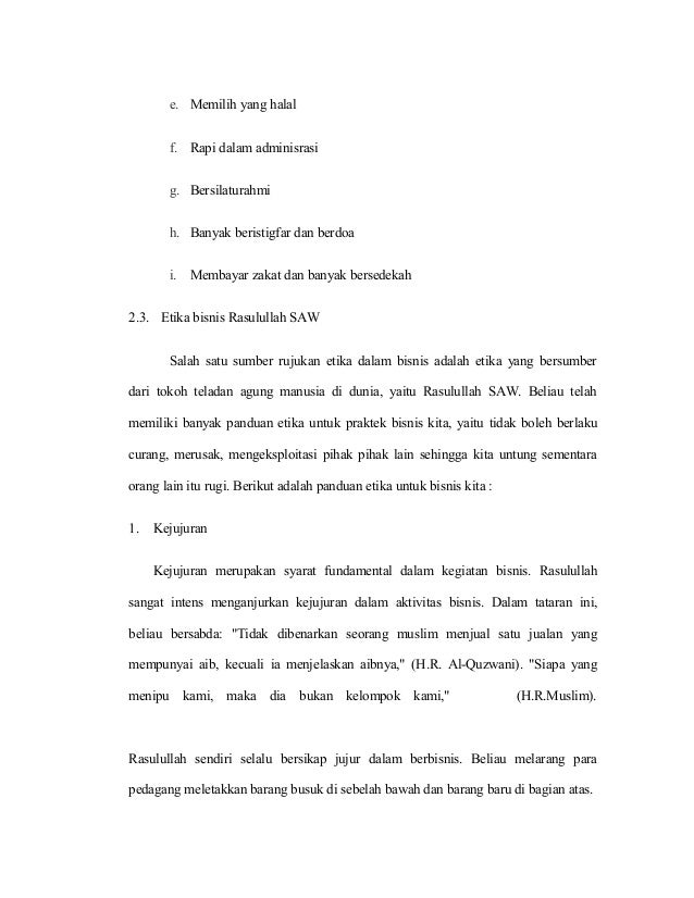 Makalah Agama Islam Tentang Kejujuran Contoh Makalah