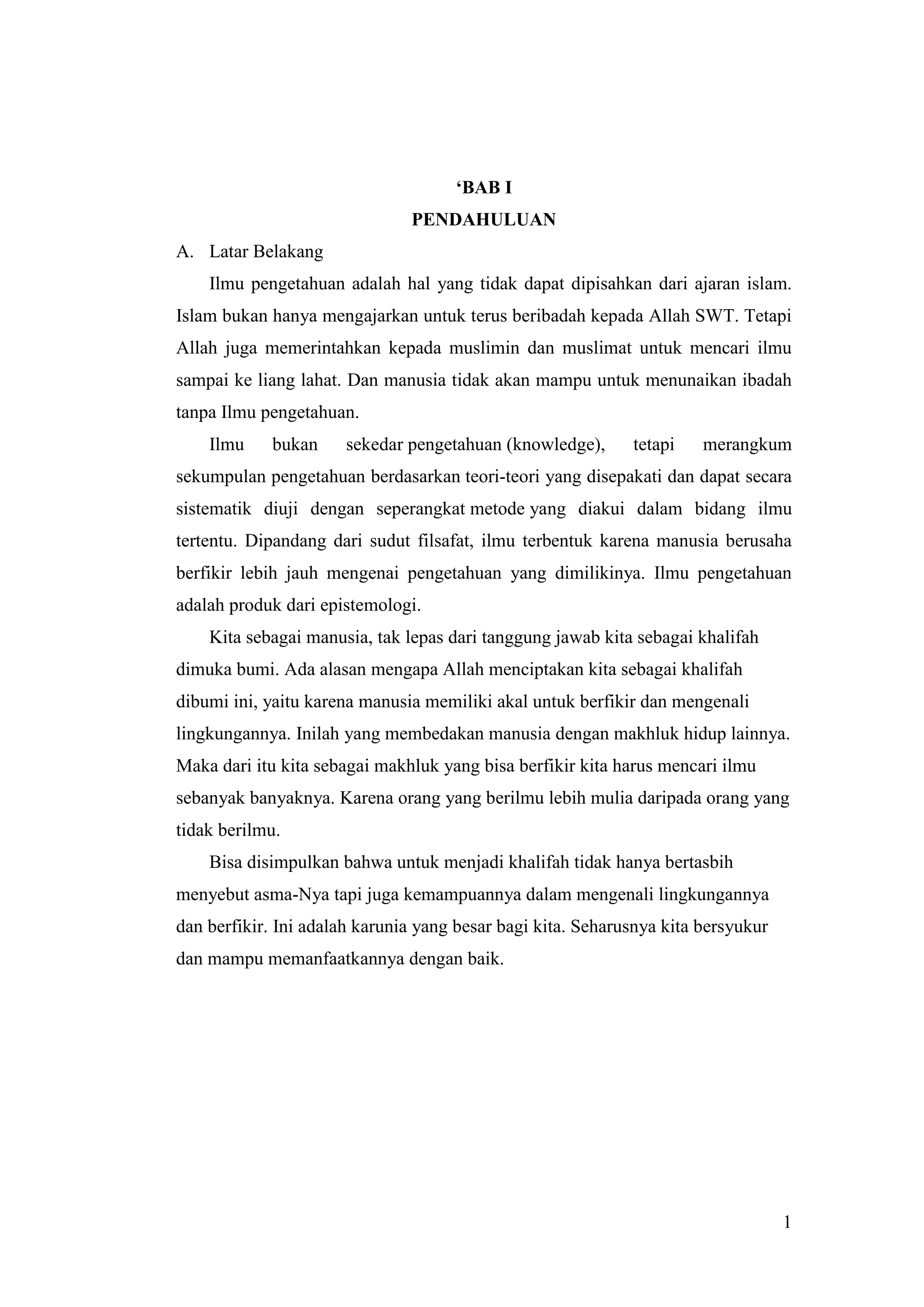 Islam dan Ilmu Pengetahuan | DOCX