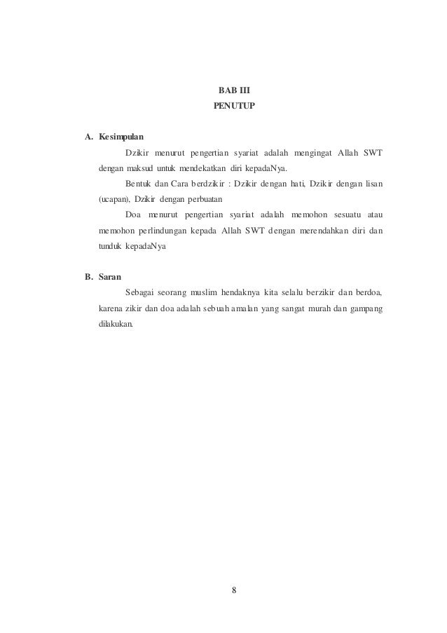 Makalah Agama Tentang Dzikir Dan Doa