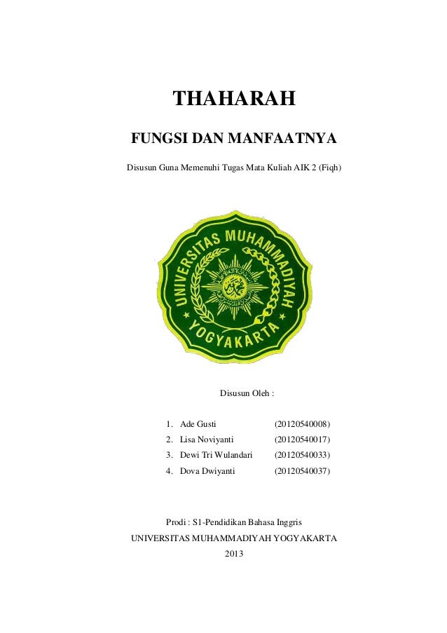 Makalah Aik 2 Thaharah