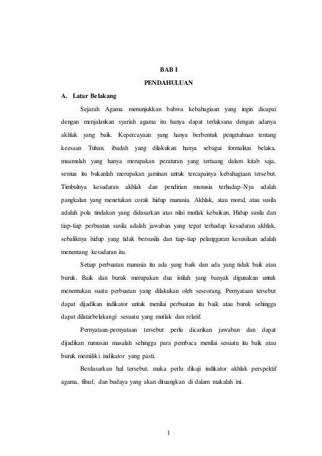 Contoh Pendahuluan Makalah Aqidah Akhlak