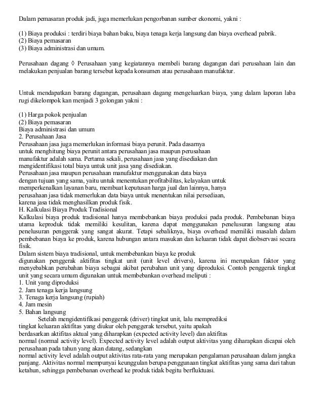 Contoh Makalah Akuntansi Biaya Pada Perusahaan Manufaktur Temukan Contoh