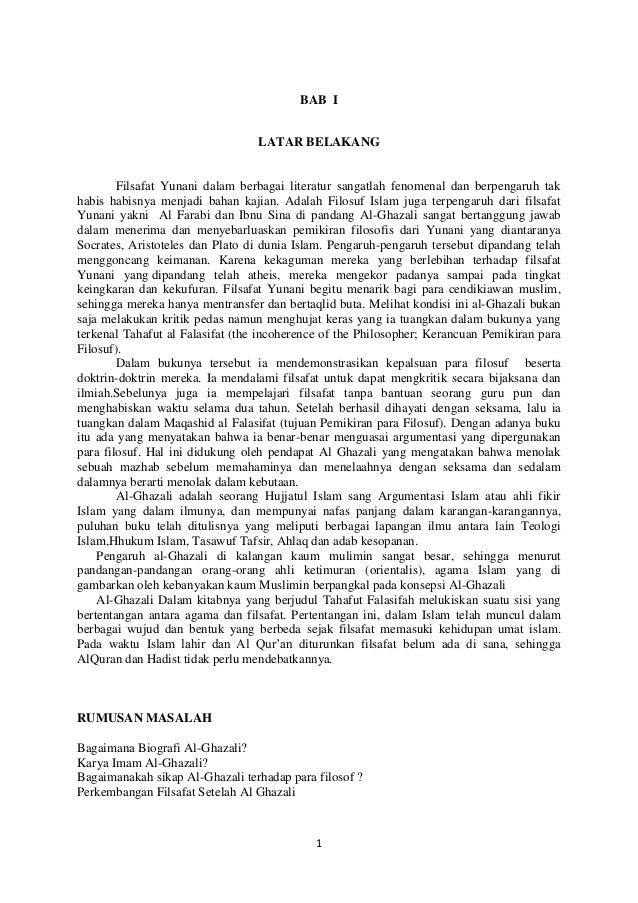 Al Ghazali Kritik Kepada Filosuf