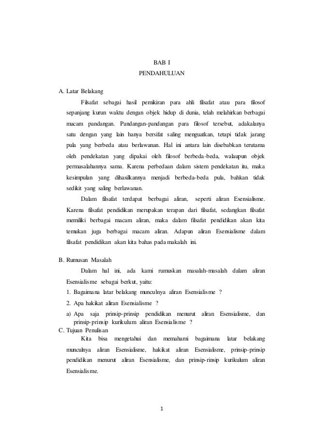 Makalah Aliran Esensialisme