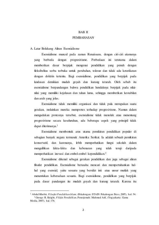 Makalah Aliran Esensialisme