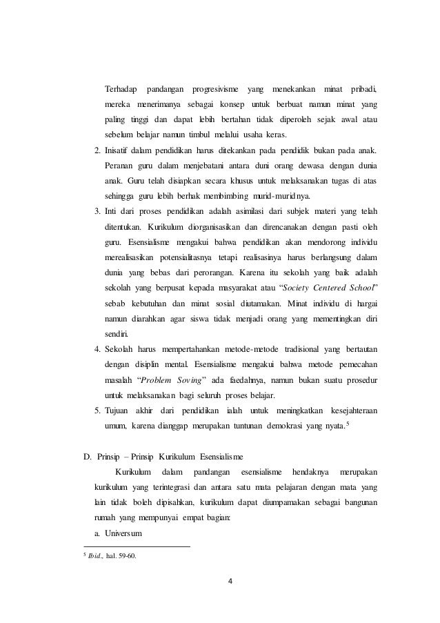 Makalah Aliran Esensialisme Makalah Aliran Esensialisme