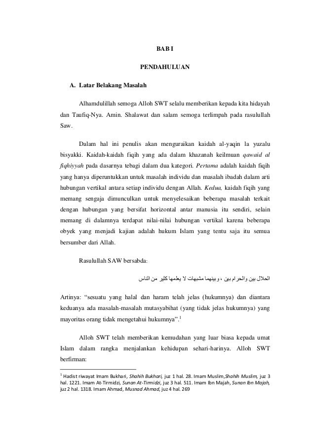 Makalah Al Yakin La Yuzalu Bi Syak