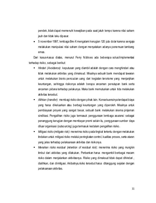 Makalah Analisis Risiko Perbankan