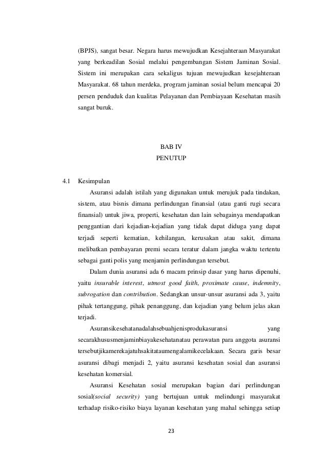 Makalah Asuransi Kesehatan Bpjs
