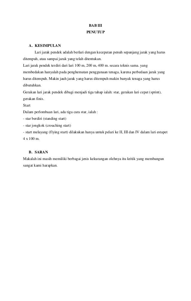 Makalah Atletik Lari