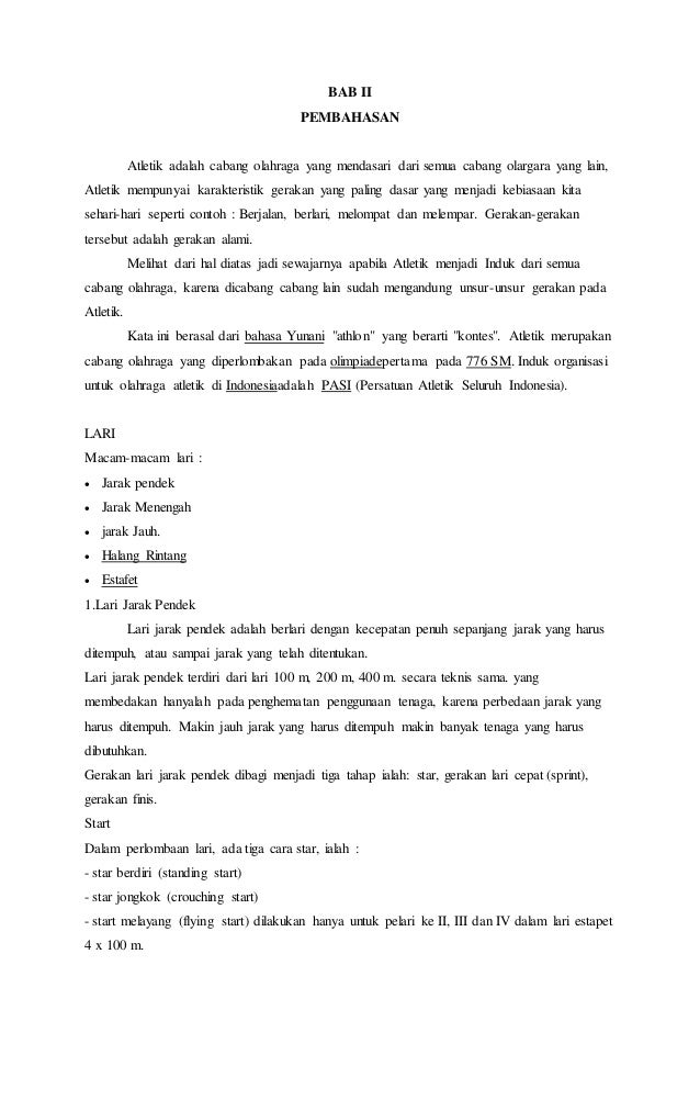 Makalah Atletik Lari Estafet Contoh Makalah