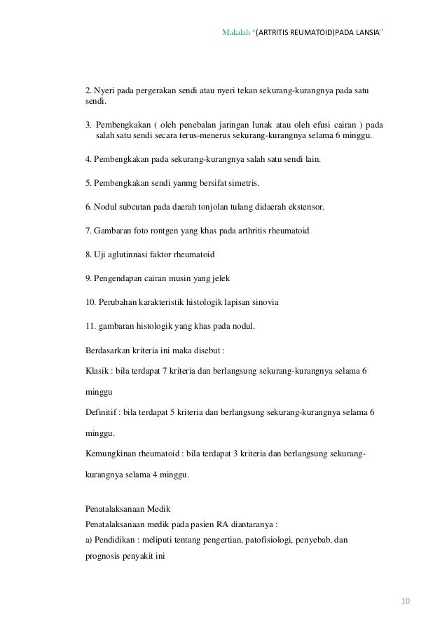 Makalah Atritis Reumatoid Pada Lansia