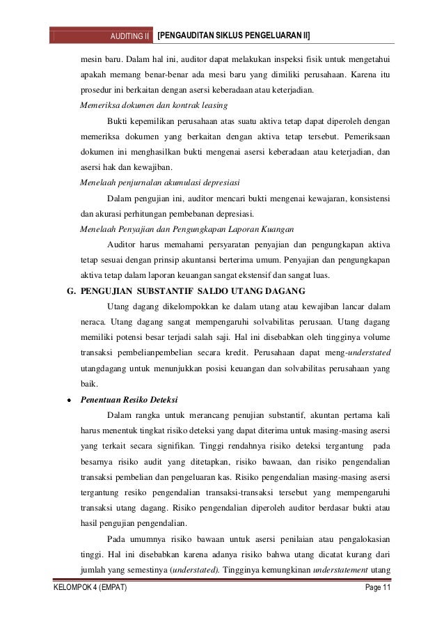 Makalah auditing ii kel 4 audit siklus pengeluaran ii 