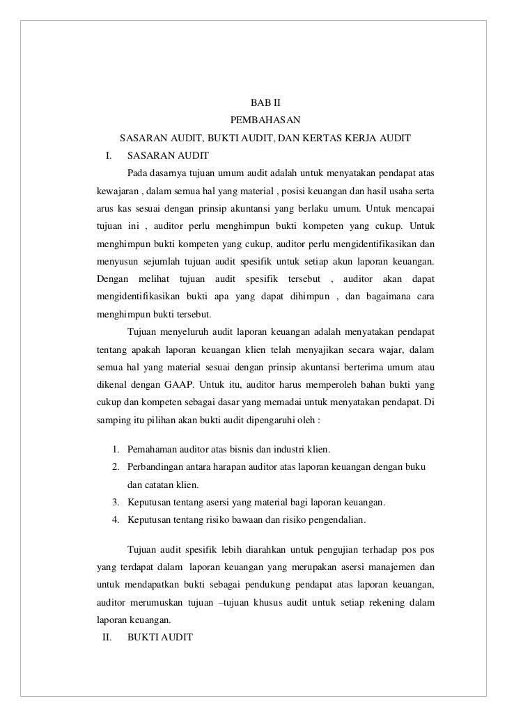 Makalah auditing i (sasaran, tujuan, dan bukti audit) kel. 3