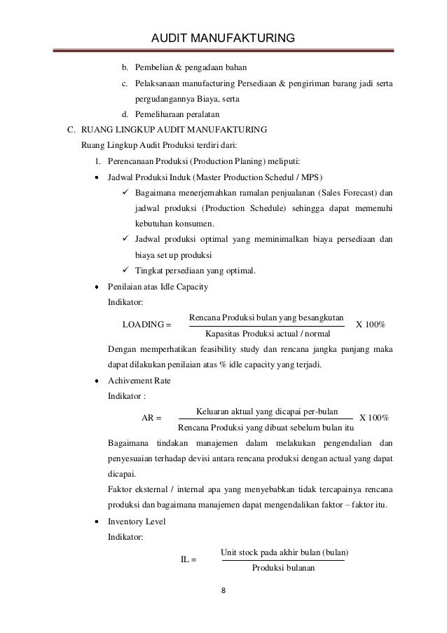 Contoh Laporan Audit Manajemen Perusahaan Jasa Audit Kinerja