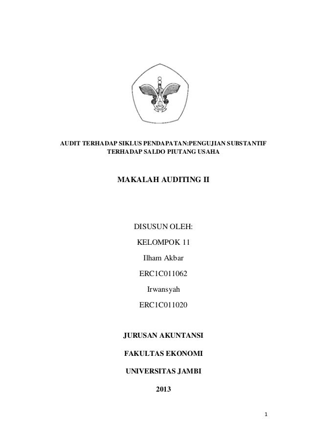 Makalah Audit Terhadap Siklus Pendapatan Pengujian Substantif Terhad