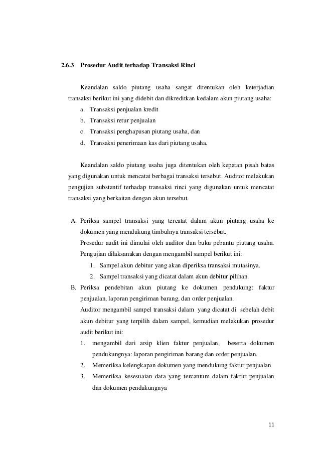 Makalah Audit Terhadap Siklus Pendapatan Pengujian Substantif Terhad