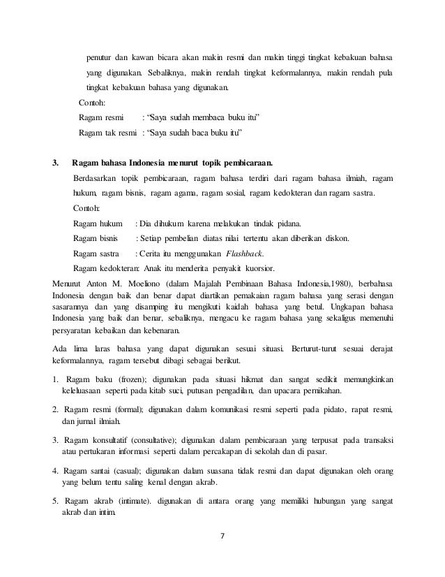 Makalah Ragam Bahasa Indonesia