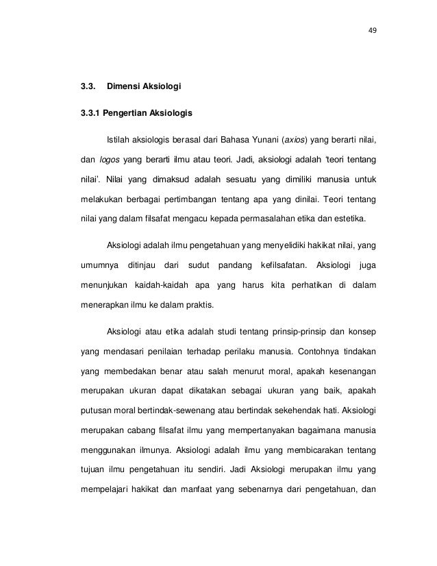 Makalah Kajian Ontologi Epistimologi Dan Aksionlogi Ilmu