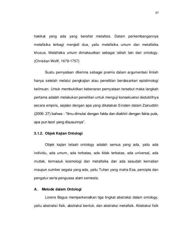 Makalah Kajian Ontologi Epistimologi Dan Aksionlogi Ilmu