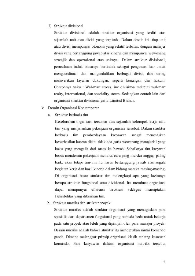 Makalah Tentang Struktur Dan Desain Organisasi