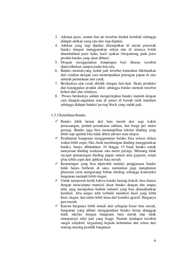 Contoh Makalah Tentang Batako