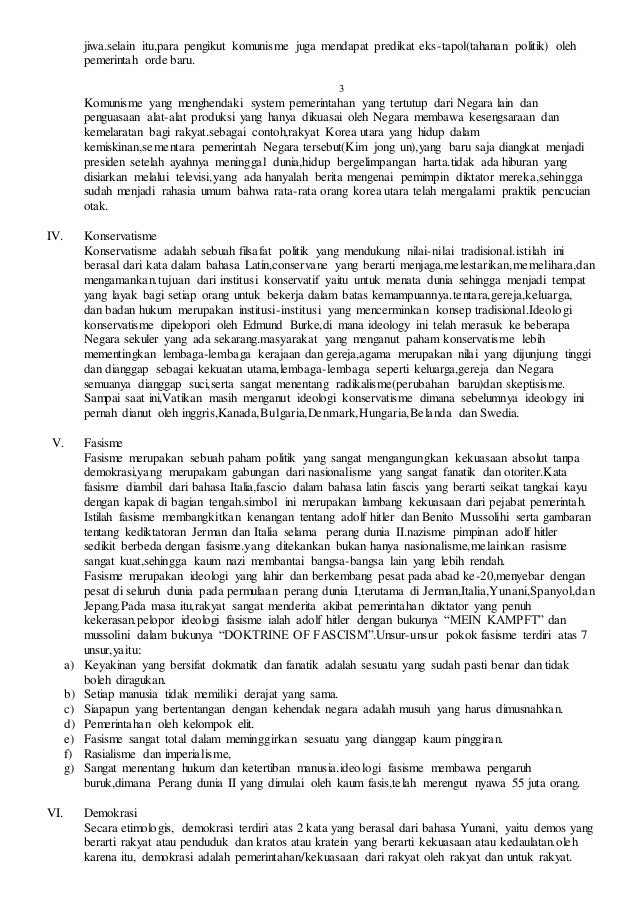 Makalah Bahasa Indonesia (Jenis-jenis Ideologi)