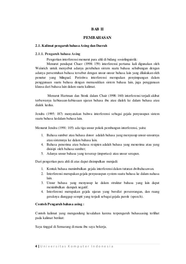 Pengaruh Bahasa Asing Dan Bahasa Daerah Terhadap Bahasa Indonesia