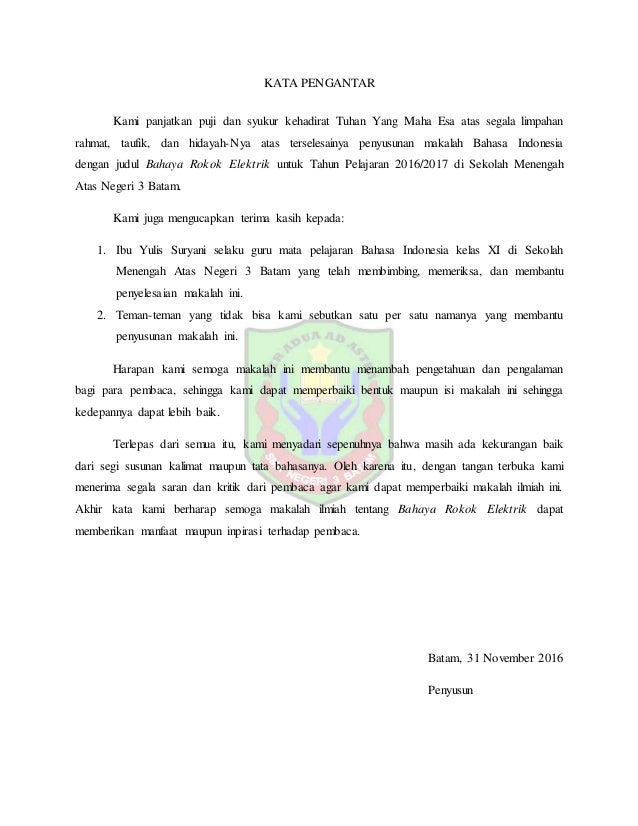 Makalah Bahasa Indonesia Bahaya Rokok Elektrik