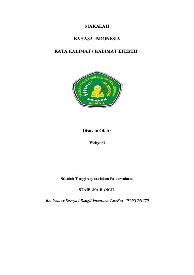 Makalah Bahasa Indonesia Kalimat Efektif